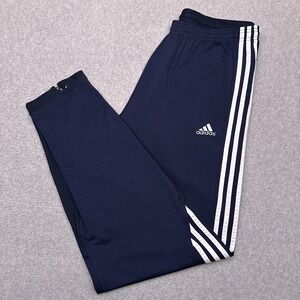 Vintage Y2K Adidas‎ Track Pants Men's XL Blue 3 Stripes Tapered Ankle Zip EUC